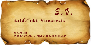 Salánki Vincencia névjegykártya